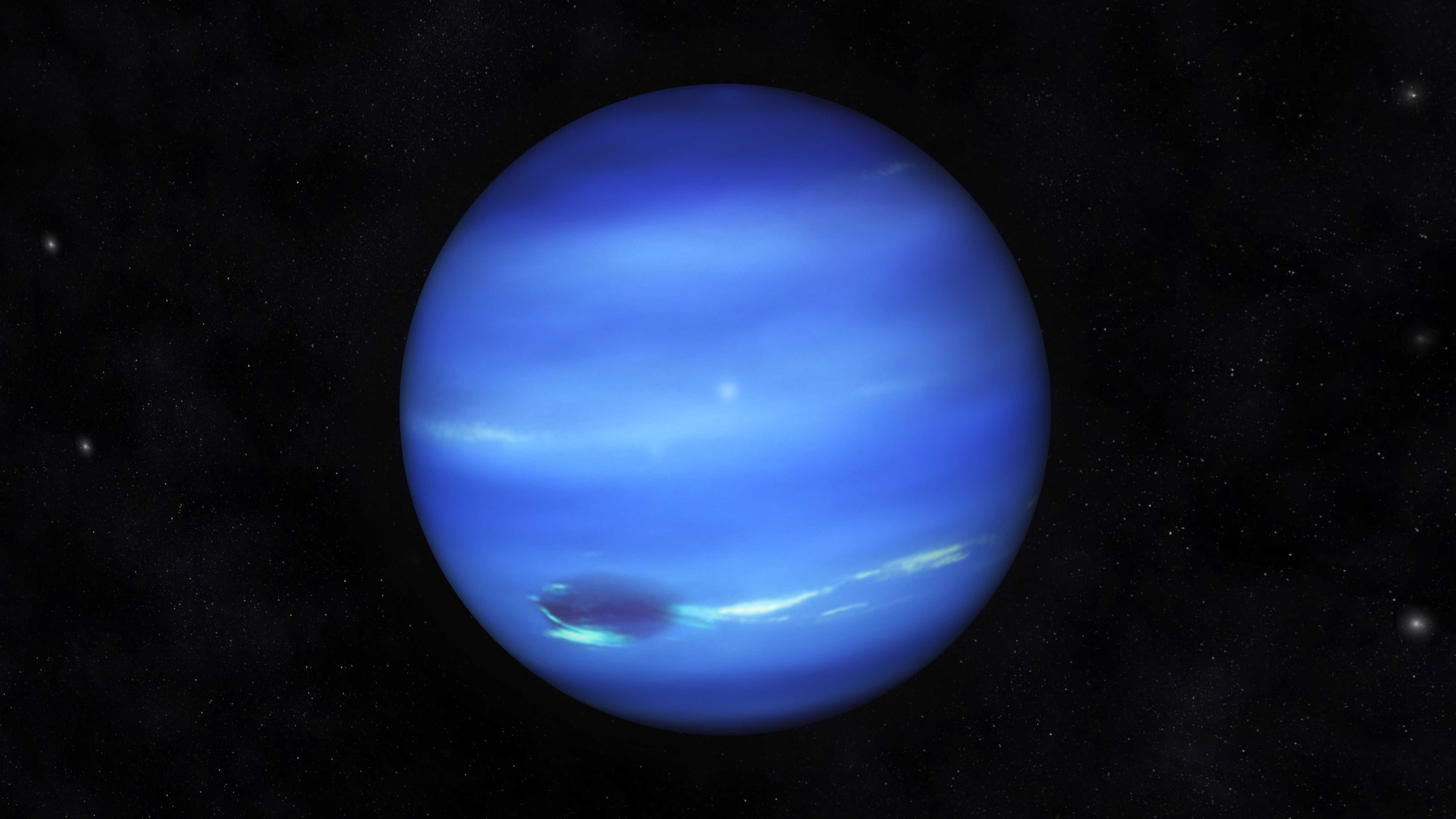 Астрономы увидели резкое потепление южного полюса Нептуна