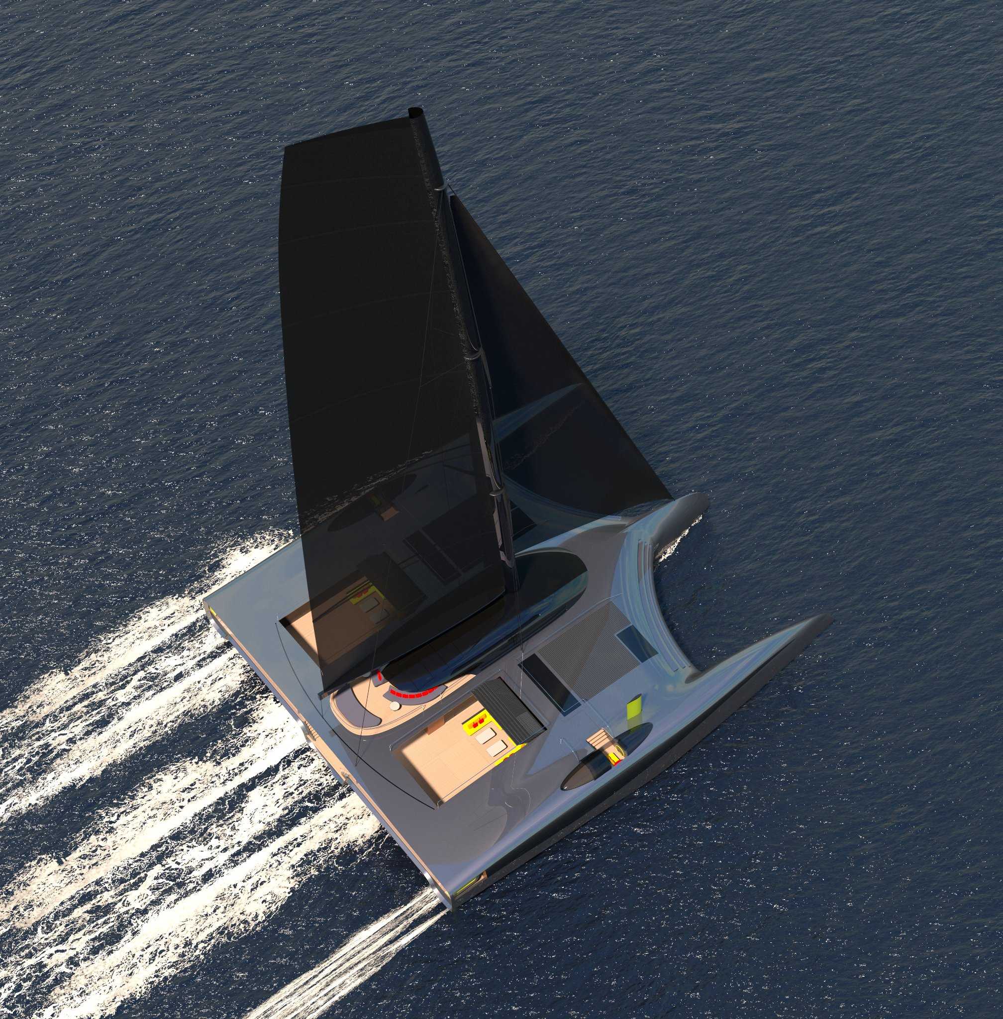 Представлен концепт электрической яхты-тримарана от Van Geest Design