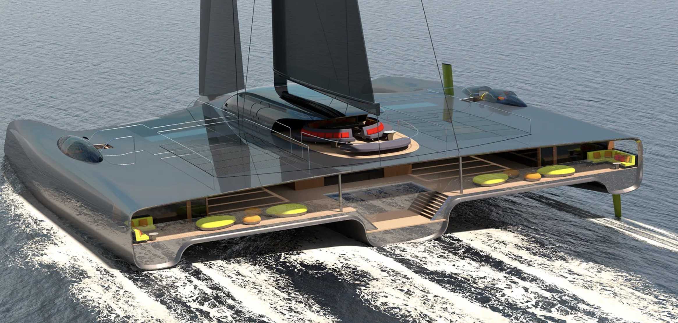 Представлен концепт электрической яхты-тримарана от Van Geest Design
