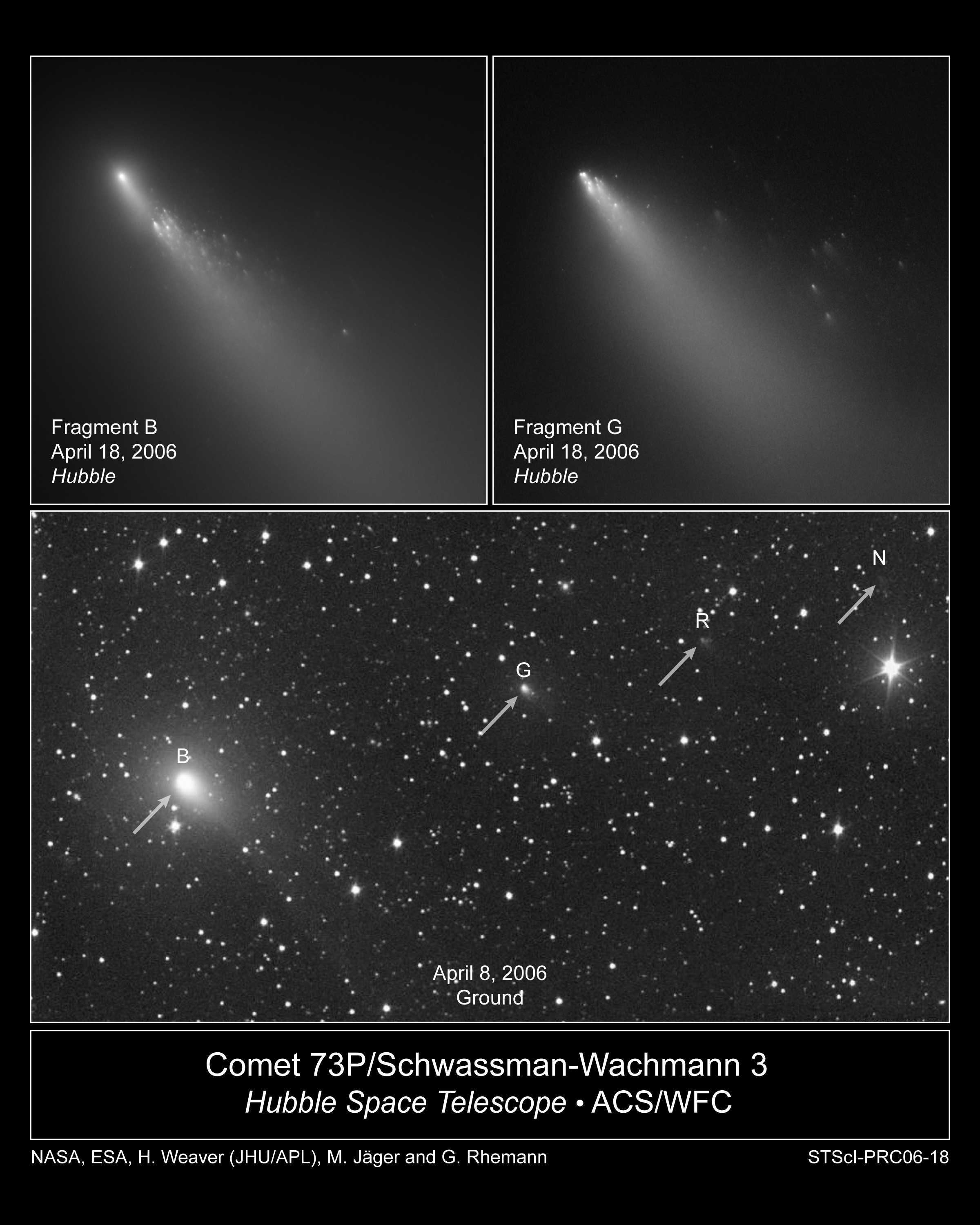Осколки кометы 73P/Швассмана-Вахмана 3 столкнутся с Землей 31 мая
