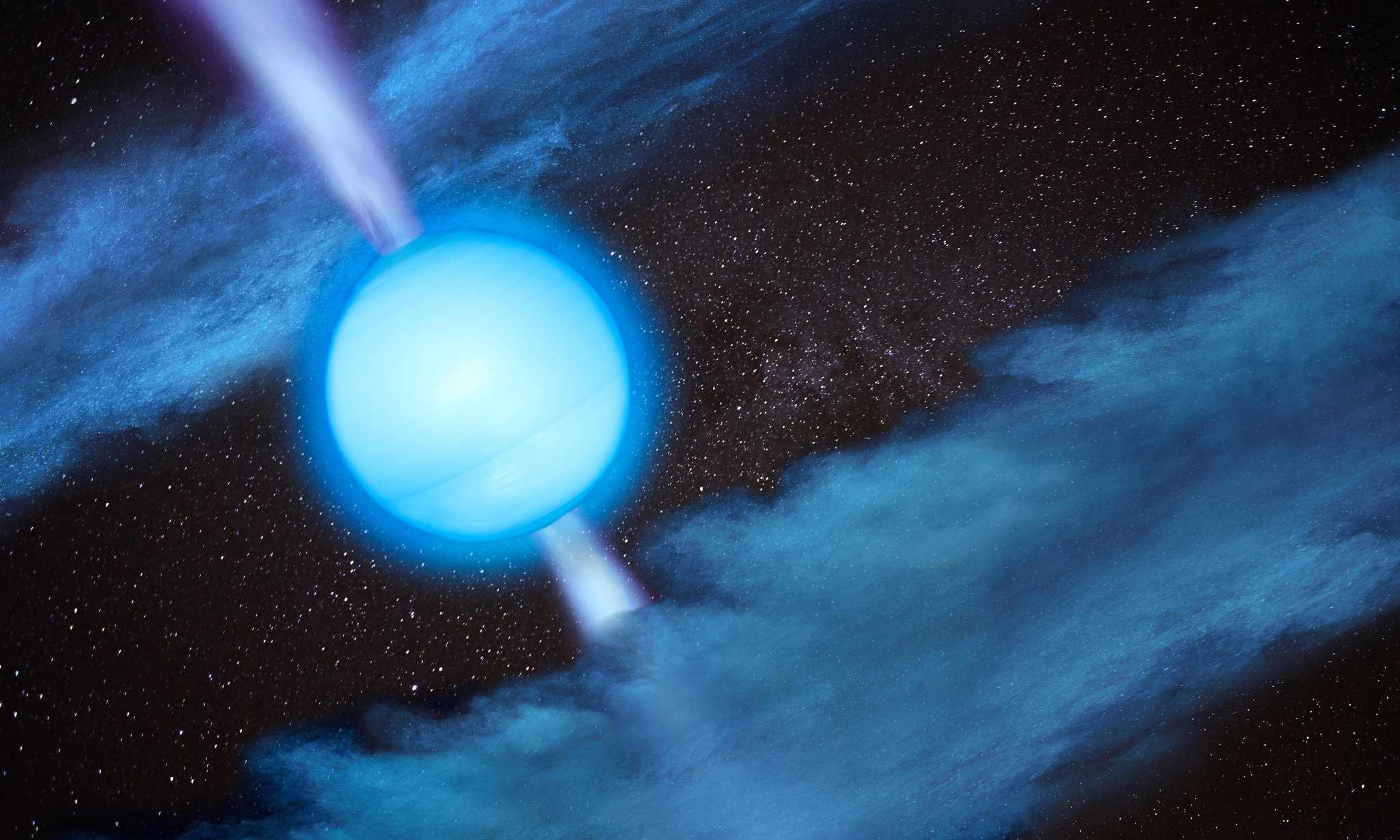 Далекий всплеск излучения выдал нейтронную звезду-«переростка»