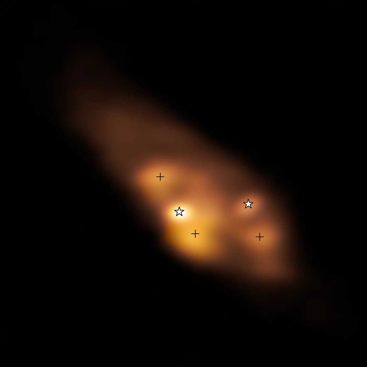 ALMA нашла в двойной системе протозвезд IRAS 16293–2422 горячие точки