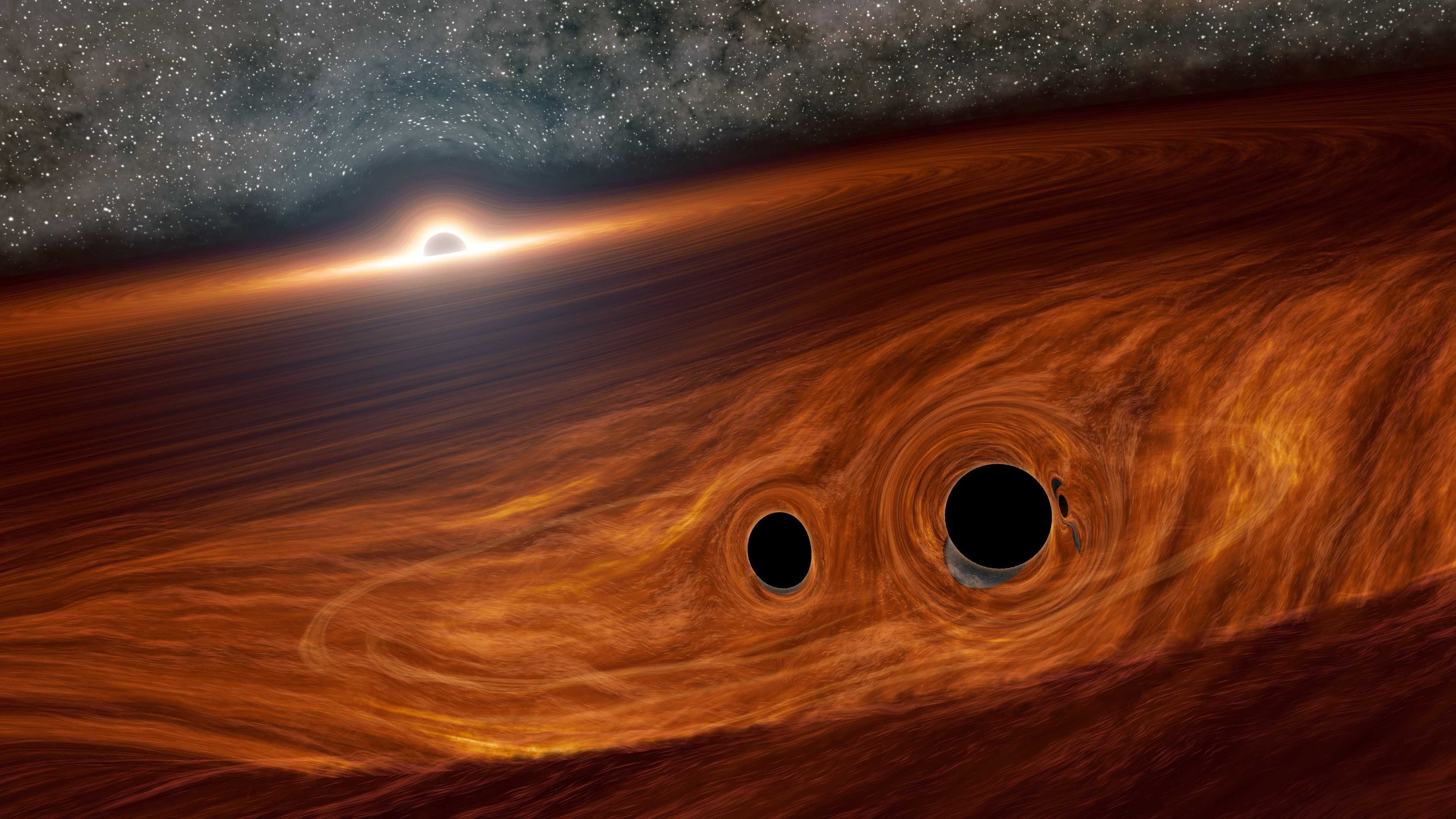 Выброшенная из галактики черная дыра оставляет след из молодых звезд