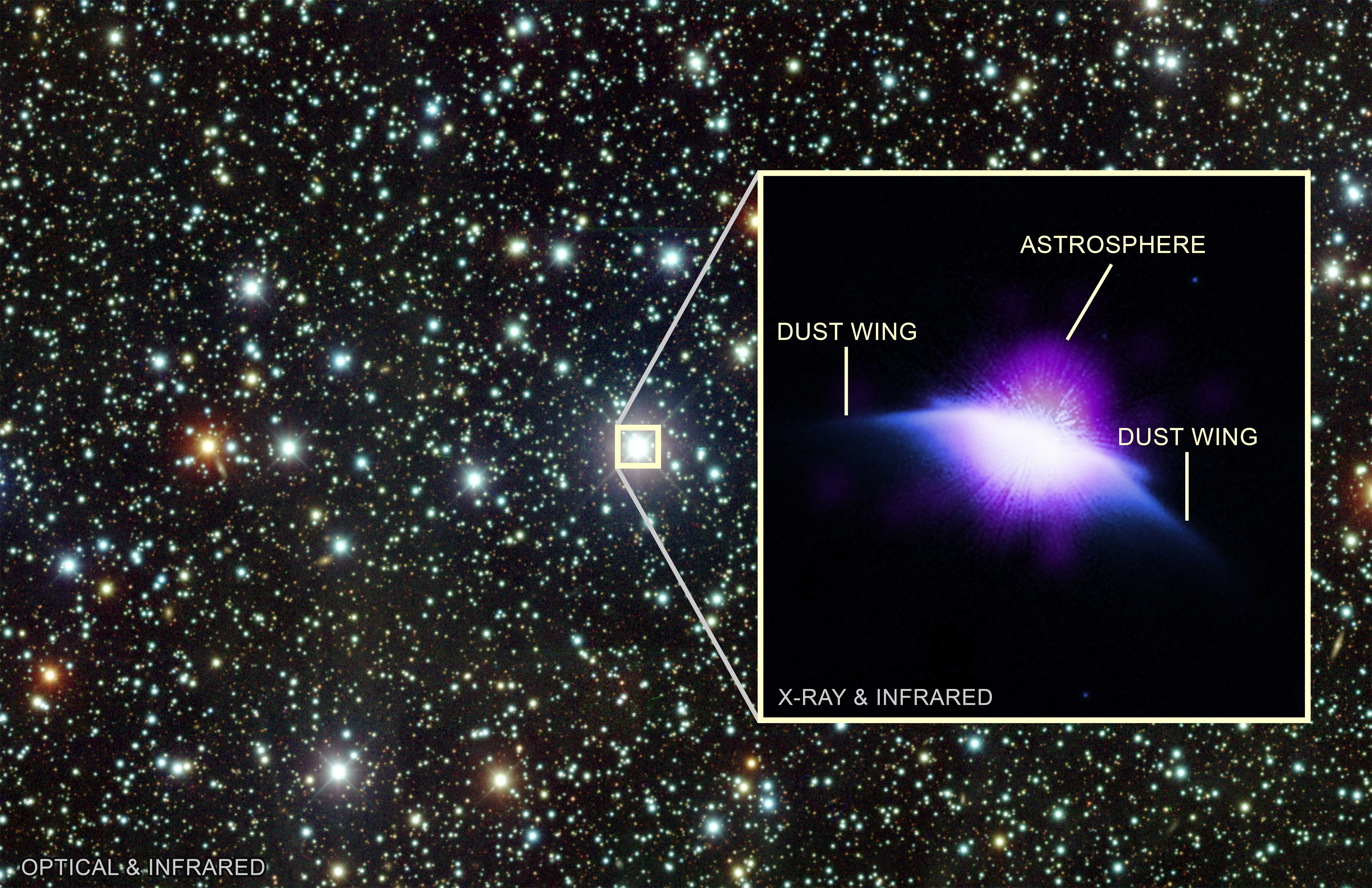 Chandra впервые запечатлела астросферу вокруг звезды близкой по характеристикам к Солнцу Chandra впервые запечатлела астросферу вокруг звезды близкой по характеристикам к Солнцу