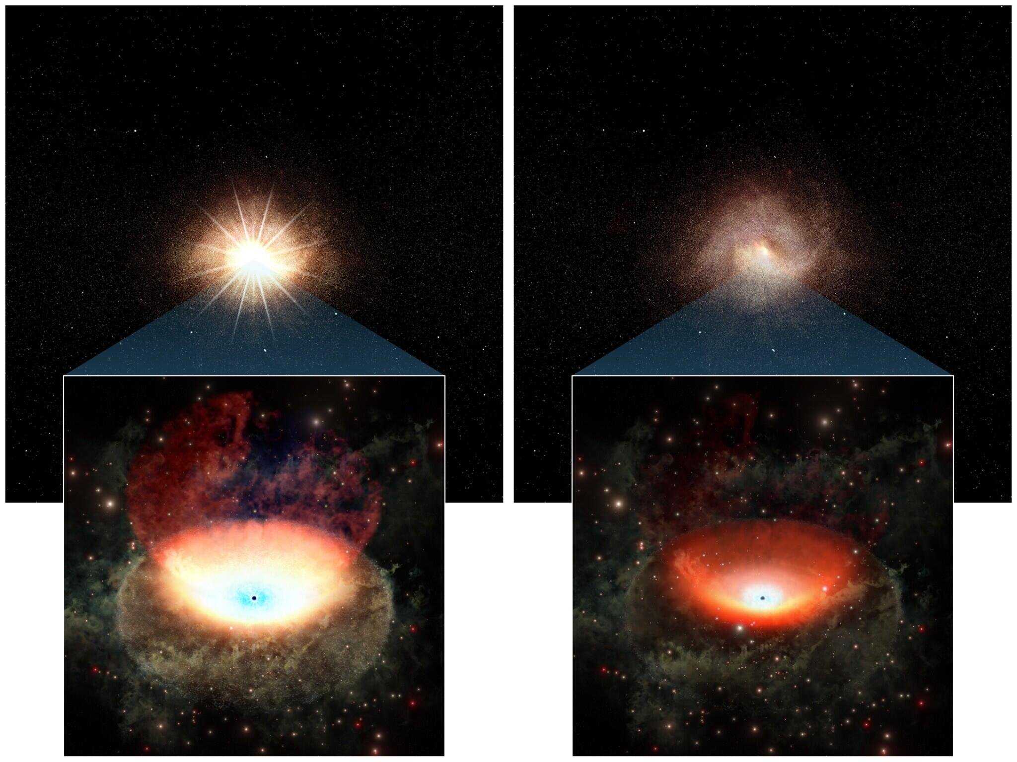 Сверхмассивная черная дыра начала голодовку в рекордно короткий срок Сверхмассивная черная дыра начала голодовку в рекордно короткий срок