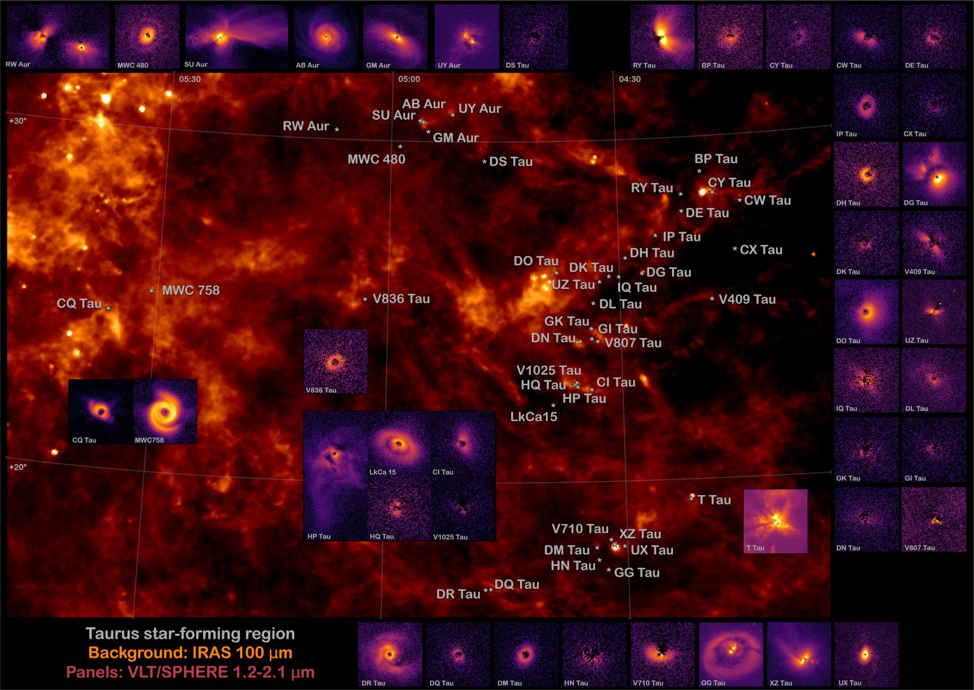 Наземный телескоп собрал коллекцию снимков протопланетных дисков Наземный телескоп собрал коллекцию снимков протопланетных дисков